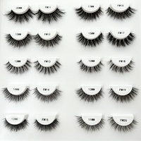 Faux cils en vison synthétique naturels et volumineux, en bande transparente, vente en gros