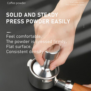 Deweisi Cao Cấp Cà Phê <span class=keywords><strong>Tamper</strong></span> 51 53 58 Mm Cà Phê Đậu <span class=keywords><strong>Tamper</strong></span> Cơ Sở Thép Không Gỉ Cà Phê <span class=keywords><strong>Tamper</strong></span> Với Tay Cầm Bằng Gỗ - Product Image 4