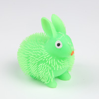 Jouet sensoriel Beejay en forme de lapin, anti-stress, animal moelleux, boule lumineuse clignotante en TPR, jouet à presser pour filles