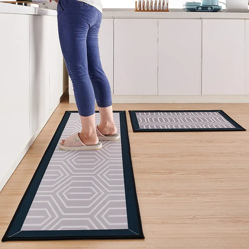 High Quality Fashion Printed Waterproof Anti-Fatigue Carpet Non Skid Washable Kitchen Rugs And Mats