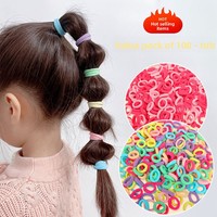 Élastique à cheveux extensible et doux pour enfants, couleur bonbon, en forme de serviette, avec boucle pour le pouce, pour petites filles et bébés filles