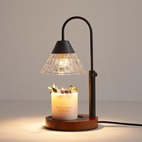 Lampe de bureau en métal réglable avec fonction chauffe-bougie d'aromathérapie pour utilisation au chevet et sur le bureau