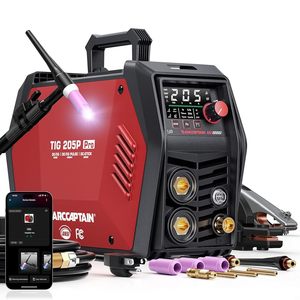 ARCCAPTAIN IControl TIG205P Pro Machine à souder multiprocessus à commande par application, DC/Pulsée/Lift/Spot, double tension 120V/240V - Product Image 3