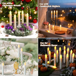 High Quality 3D Flame Smokeless Flickering 2*AAA <b>Battery</b> Operated Electronic Led Taper Candle Warm <b>Light</b> for Wedding Home Decor - Product Image 5