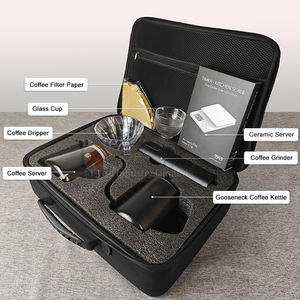 Nuevo 9 o 12 piezas árabe al aire libre café viaje juegos herramientas con verter sobre tetera molinillo Manual acrílico goteo mano cafetera <span class=keywords><strong>Kit</strong></span> - Product Image 3
