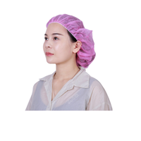 Chapeau de chef jetable en tissu non tissé élastique de haute qualité, bonnet rond, blanc/bleu/rose, 21 pouces, pour hommes et femmes - Produit de sécurité