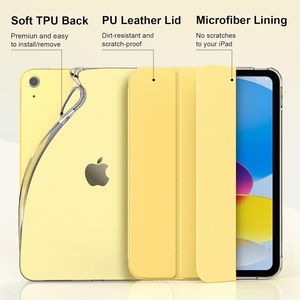 Funda Delgada y Suave de TPU Translúcida Esmerilada para iPad 11.ª Generación (2025) y 10.ª Generación (<span class=keywords><strong>2022</strong></span>) con Activación/Desactivación Automática, Amarillo Claro - Product Image 5