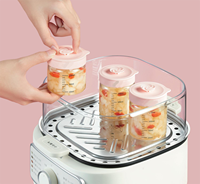 Pot en verre borosilicate 200 ml, moderne, chauffable, multifonction, hermétique, pour le stockage des aliments nutritifs dans la cuisine