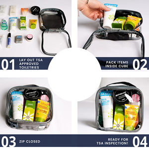 Hot Sale Water Resistant PVC Makeup <b>Bag</b> Clear Airplane Approved <b>Travel</b> Toiletry Transparent <b>Liquids</b> Pouch <b>Bag</b> - Product Image 5