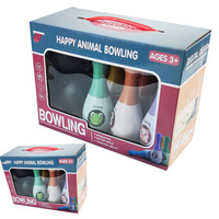 Set mainan Bowling anak-anak, aktivitas dalam ruang luar ruangan balita bermain permainan lembut 6 pin busa & dua bola