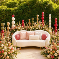 Rideau floral de luxe pour mariage, draperies en macramé faites à la main pour salle d'événements, fond de scène à franges, décoration d'entrée