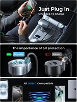 Chargeur de voiture 65W USB C Charge rapide pour téléphone 16 15 Pro Max Adaptateur de chargeur de voiture Super Fast Type C