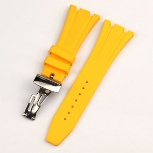 Correa de Reloj de Silicona Compatible con <span class=keywords><strong>Audemars</strong></span>, Correa de Reloj de 27 mm, Correa de Reloj Tipo P, Brazalete para Hombre con Hebilla de Mariposa - Product Image 1