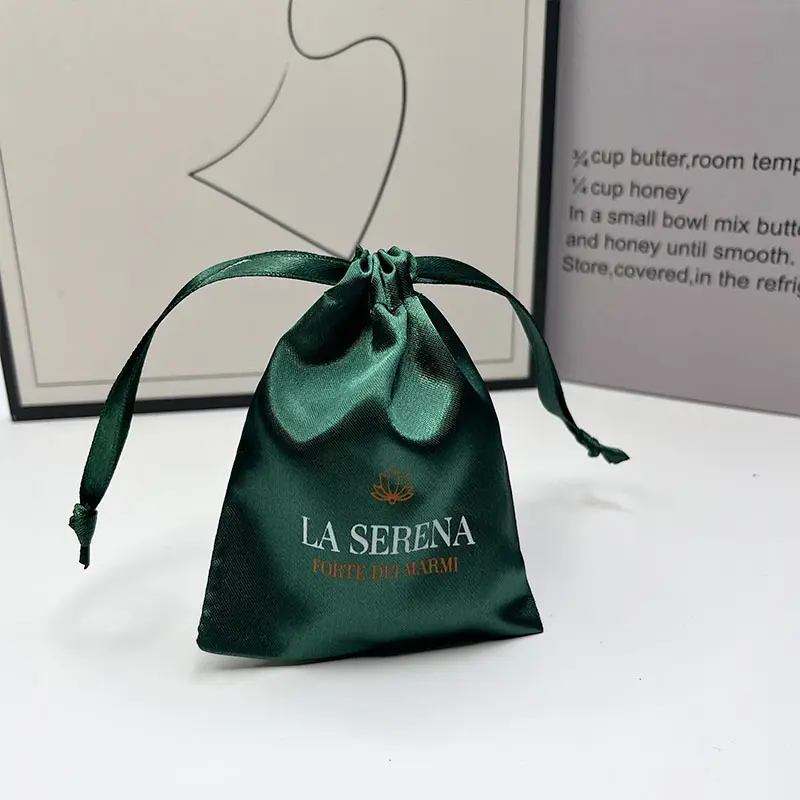 Best Selling Small Satin Drawstring Jewelry Bag Pouch Satin Custom Logo Jewelry Pouch Dust Bag Satin Pouch