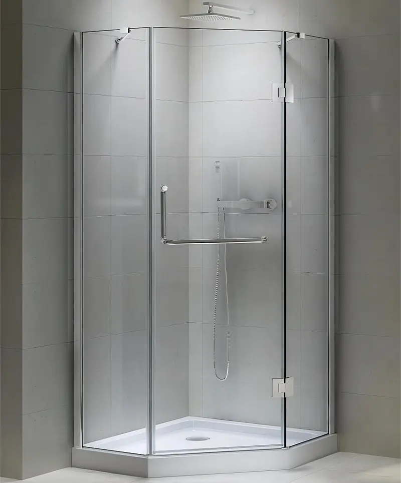 حمام جديد بزاوية مفصلية Neo ، غرفة استحمام بدون إطار ، باب جرار بدون إطار ، كابينة استحمام للحمام