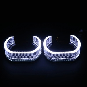 Sanvi Other Auto Light Accessories 3 Inch I8 White U Style Yellow Led Angel Ring Eyes for Led Projector Lens - Product Image 5