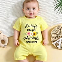 Romper Bayi Unisex Motif Kustom Warna Kuning dari Summer Infant, Ramah Lingkungan, Lembut, Bernapas, 100% Katun, dengan Kancing Tekan