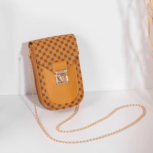 Sac bandoulière élégant en similicuir pour femme, motif géométrique, avec rabat et chaîne, design de luxe, compatible iPhone - Product Image 6