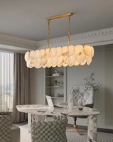 Nouveau lustre en marbre naturel espagnol de luxe pour salon, restaurant, lustre simple en cuivre haut de gamme