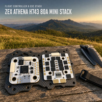 Contrôleur de vol ZEX ATHENA H743 Mini + Stack ESC Mini 4-en-1 80A 20*20mm STM32H743 Double Gyroscope pour Drone FPV de Course (Tour FC ESC)