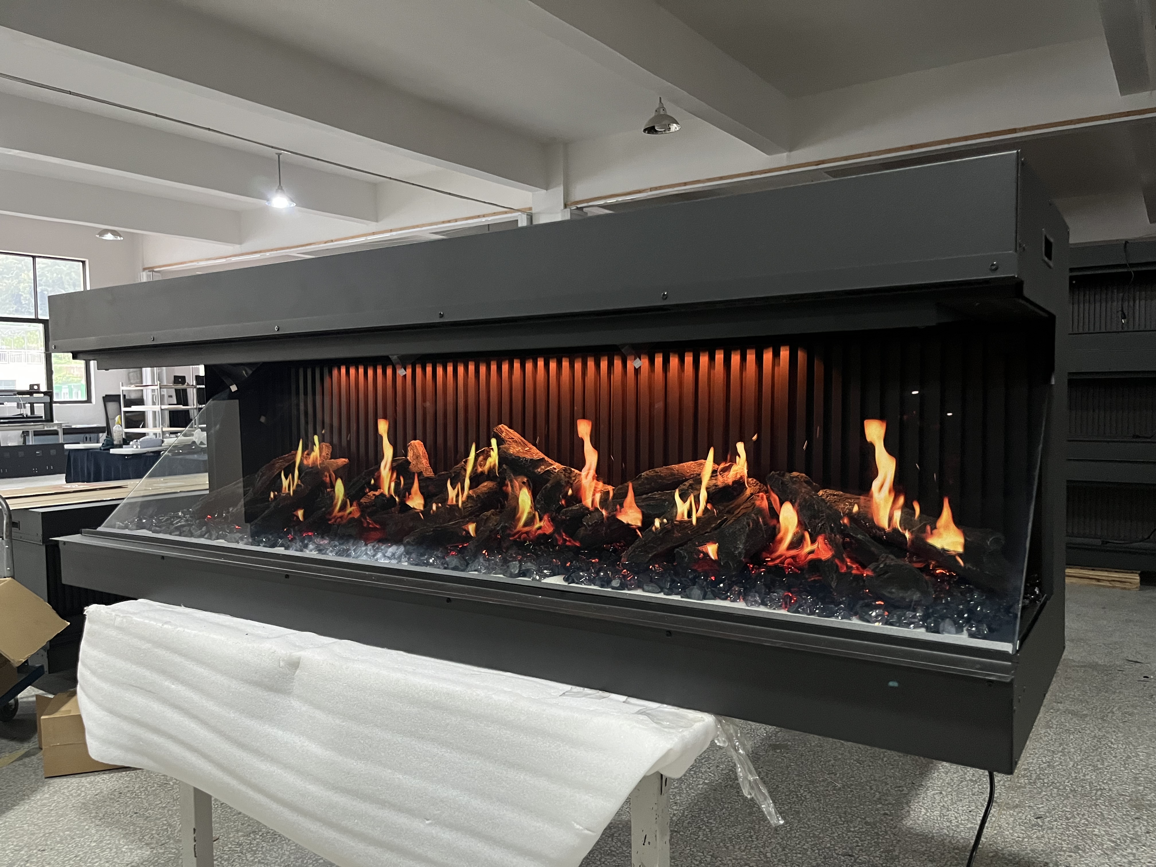 holographic fireplace with sound