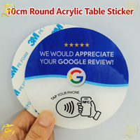 Программируемая круглая NFC-карта Google Review 13,56 МГц, круглая NFC-карта для отображения отзывов Google, круглая NFC-карта-патч, держатель для брендовых карт