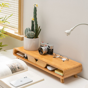 Soporte Elevador para Monitor de Computadora, Estante de Almacenamiento de Escritorio de Madera con Repisa para Organización de Escritorio - Product Image 3
