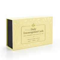 Cartes d'affirmation quotidiennes élégantes personnalisées pour l'encouragement, la pleine conscience et la gratitude, avec support en bois et boîte cadeau magnétique
