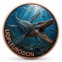 Pièce de monnaie en cuivre pur 999 de 1 oz, série Dinosaures, Tyrannosaurus Rex puissant, couleur en relief, édition UV préférée