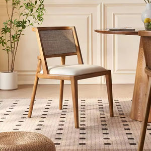 Wholesale lightweight luxury <b>dining</b> <b>chairs</b> with solid wood legs and leather cushions, suitable for hotel restaurants customized - Product Image 3