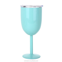 Gobelet à vin doré en acier inoxydable incassable 10oz, gobelet isolé en verre violet