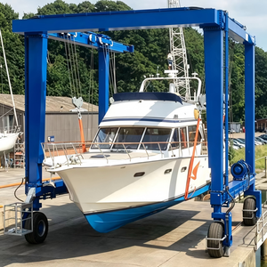 Grúa pórtico <span class=keywords><strong>marina</strong></span> de 10 toneladas con doble velocidad, frecuencia variable y control remoto para elevación de embarcaciones en canales interiores y marinas estrechas - Product Image 3