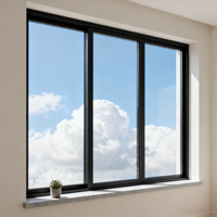 Fenêtre coulissante en aluminium d'isolation thermique de haute résistance de preuve d'ouragan avec le verre trempé