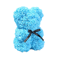 Boîte cadeau ours en fleurs de mousse faites à la main, bouquet de roses éternelles et de savons pour la Saint-Valentin, anniversaire, bijoux de luxe, haute qualité