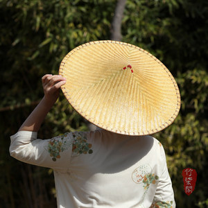 Jinzhu Handmade Bamboo Woven Hat <b>Sombrero</b> Outdoor Sun Protection Adult Traditional Style - Product Image 1