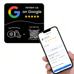 Etiqueta NFC para Reseñas de Google con Adhesivo Posterior, Tarjeta NFC para Reseñas, Código QR Dinámico Editable, Tarjeta con Soporte para <span class=keywords><strong>Comentarios</strong></span> y Calificaciones de Google - Product Image 2