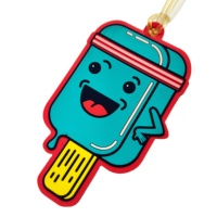 Etiqueta de Equipaje de Lujo de PVC con Diseño de Letras de Dibujos Animados y Logotipo Personalizado