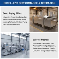 Ligne de friteuses industrielles certifiées CE pour noix, maïs, chips de banane, poulet, crevettes, fèves, en acier inoxydable 304