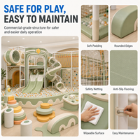 Équipement d'aire de jeux intérieure : Mini-maisonnette, piscine à balles, tunnel rampant, pont avec sièges parentaux, personnalisable en plastique pour petits espaces de jeu