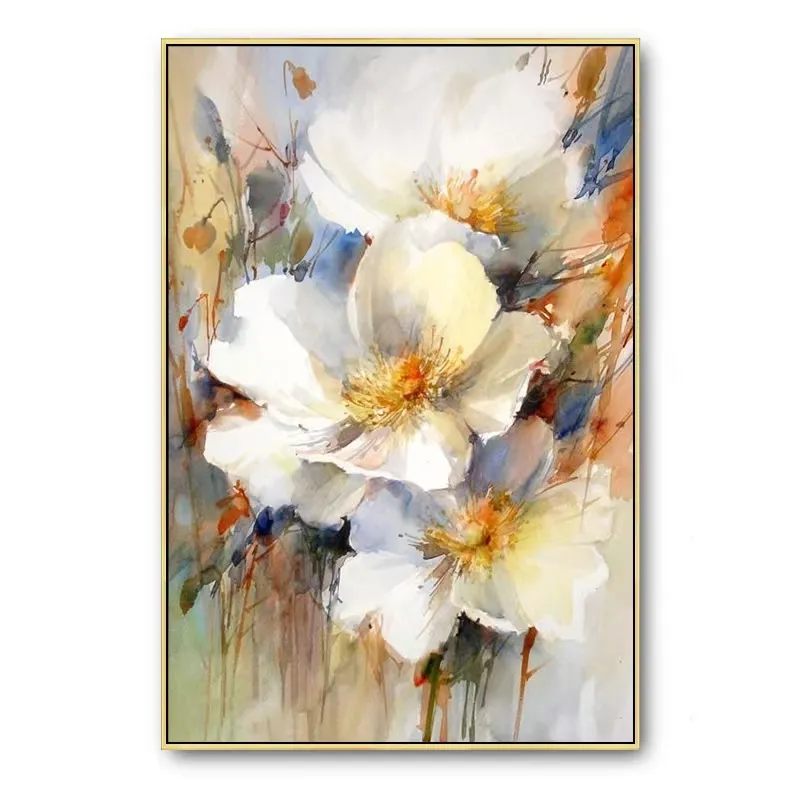 Acrylic fabric canvas art flower 100% handmade abstract art painting for bedroom decor