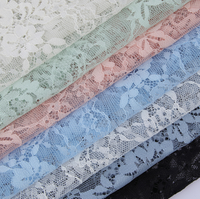 Tissu en maille extensible jacquard Wingtex, 1 mètre MOQ, broderie florale, pour robes de mariée et filles