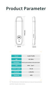 Kit Estensore HDMI Wireless 4K 30M, Trasmettitore e Ricevitore, Dongle Dual Band 2.4G/5G con Funzione Privacy e Abbinamento Automatico - Product Image 4