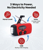 Radio de Supervivencia Portátil con Manivela Solar de 2000 mAh, Profesional, para Preparación para Huracanes, con Linterna de Alta Intensidad