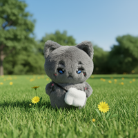 Peluche personnalisée chat noir 10 cm, porte-clés chat blanc en peluche, jouets en peluche animaux avec certification CE, jouets doux