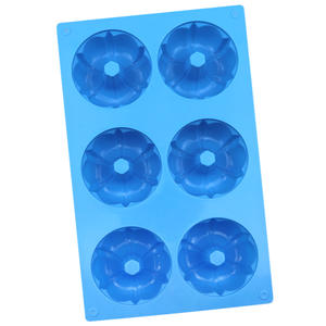 1170 Stock de fábrica 6 agujeros flor forma pastel molde silicona vela moldes silicona <span class=keywords><strong>Savarin</strong></span> forma pastel Diy hornear molde - Product Image 4