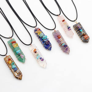 Pendentif de collier DIY en pierre naturelle polie en forme de goutte d'arçon, gravier de cristal coloré - Product Image 4