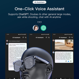 Nuovi Occhiali Smart AI M02S 2025 con Registrazione Video 1080p, Riproduzione Musicale ChatGPT, Cuffie, Impermeabilità IPX65 e Traduzione Touch - Product Image 3