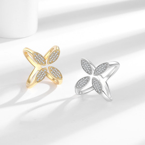 Vente flash de bagues minimalistes en forme de papillon avec zircone, bagues ouvertes simples, <span class=keywords><strong>bijoux</strong></span> tendance en gros pour femmes, cadeau - Product Image 2