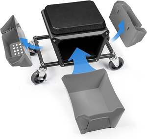 Tabouret de mécanicien robuste avec capacité de charge de 330lb Tabouret de <span class=keywords><strong>garage</strong></span> avec roues - Product Image 2