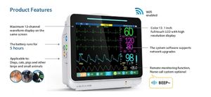 Meilleure vente Moniteur patient vétérinaire haut de gamme 12 canaux LCD Dispositifs multiparamètres haute résolution ICU - Product Image 6